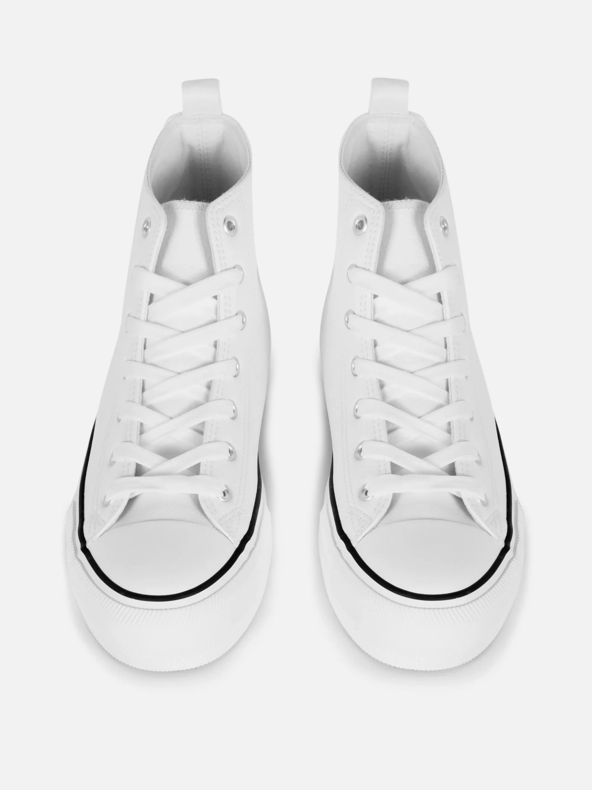 Sneakers|Primark Knöchelhohe Flatform-Sneaker Aus Kunstleder Weiß