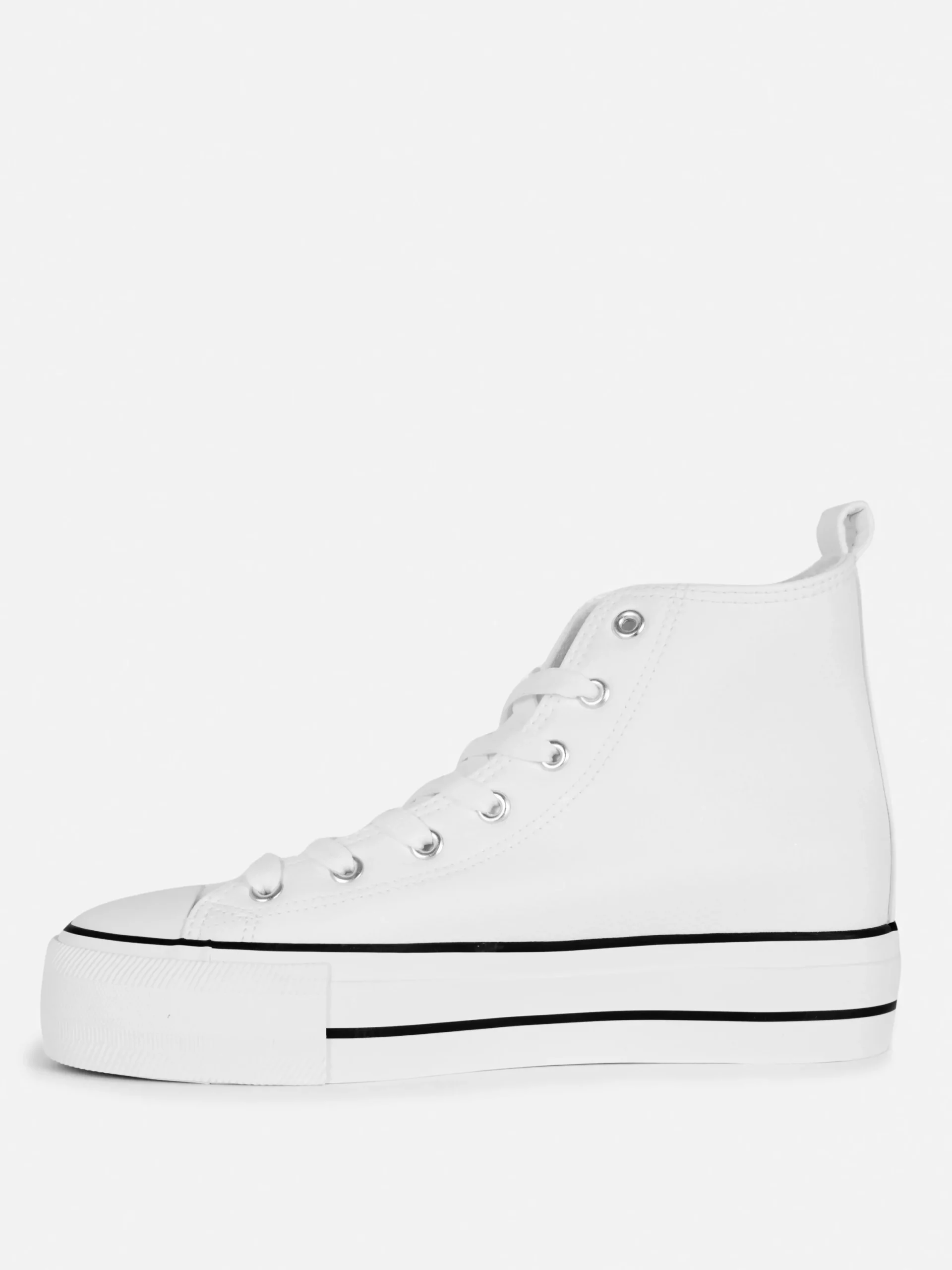 Sneakers|Primark Knöchelhohe Flatform-Sneaker Aus Kunstleder Weiß