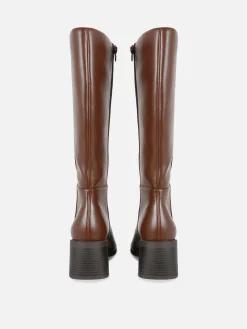 Stiefel|Primark Kniehohe Stiefel Mit Absatz Braun