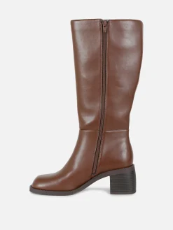 Stiefel|Primark Kniehohe Stiefel Mit Absatz Braun
