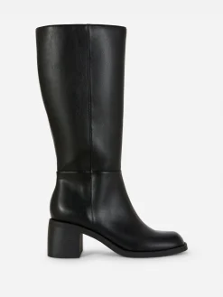 Stiefel|Primark Kniehohe Stiefel Mit Absatz Schwarz