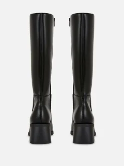 Stiefel|Primark Kniehohe Stiefel Mit Absatz Schwarz