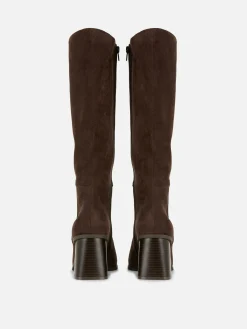 Stiefel|Primark Kniehohe Stiefel Mit Absatz Schokoladenbraun