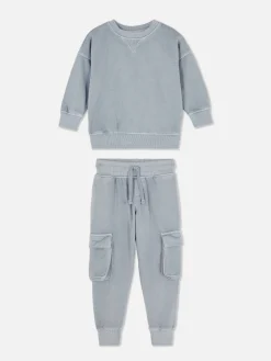 Sets Und Outfits|Primark Kombiset Aus Sweatshirt Und Cargo-Jogginghose Blau