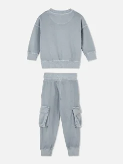 Sets Und Outfits|Primark Kombiset Aus Sweatshirt Und Cargo-Jogginghose Blau