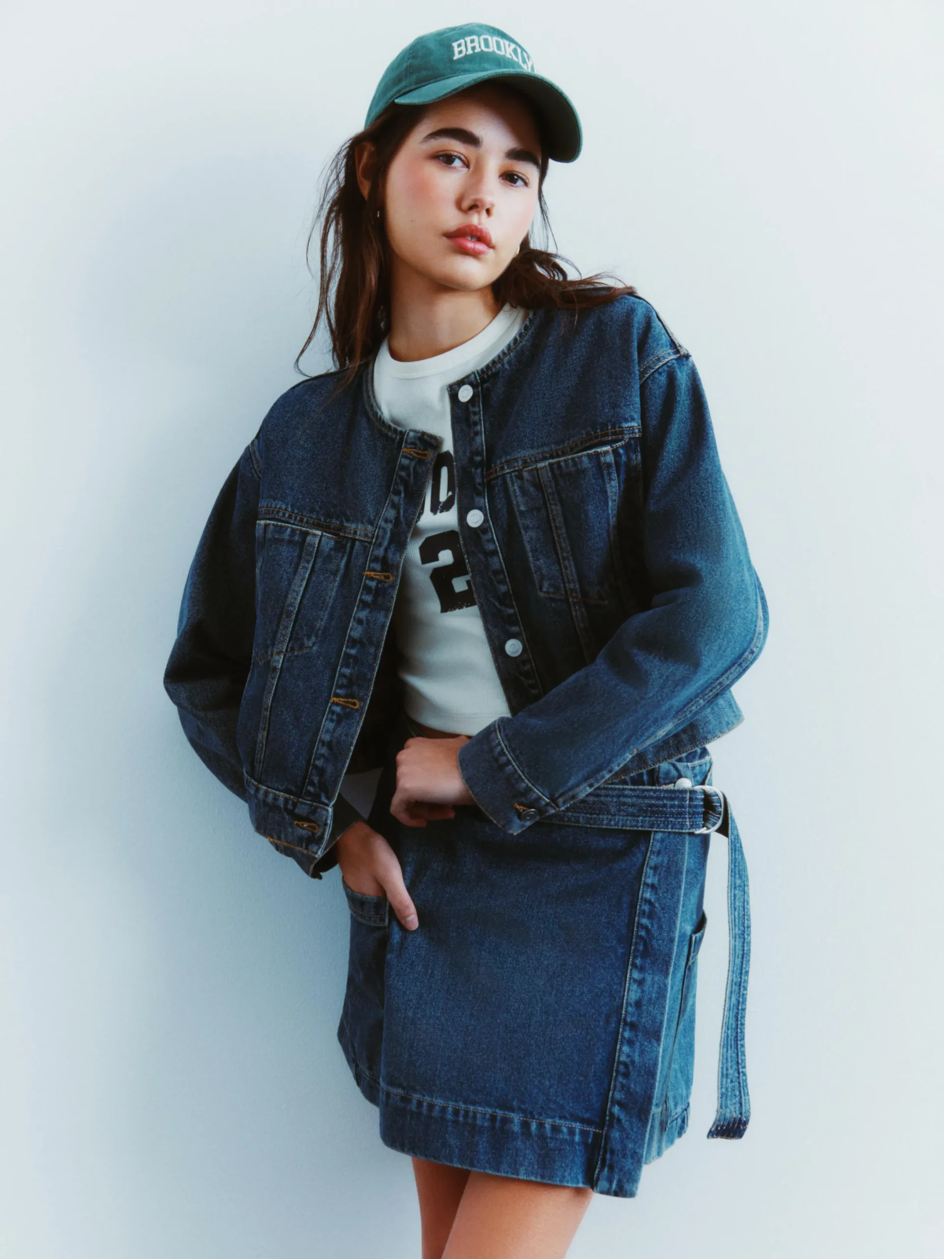 Denim|Jacken Und Mäntel|Primark Kragenlose Jeansjacke Mittelblau