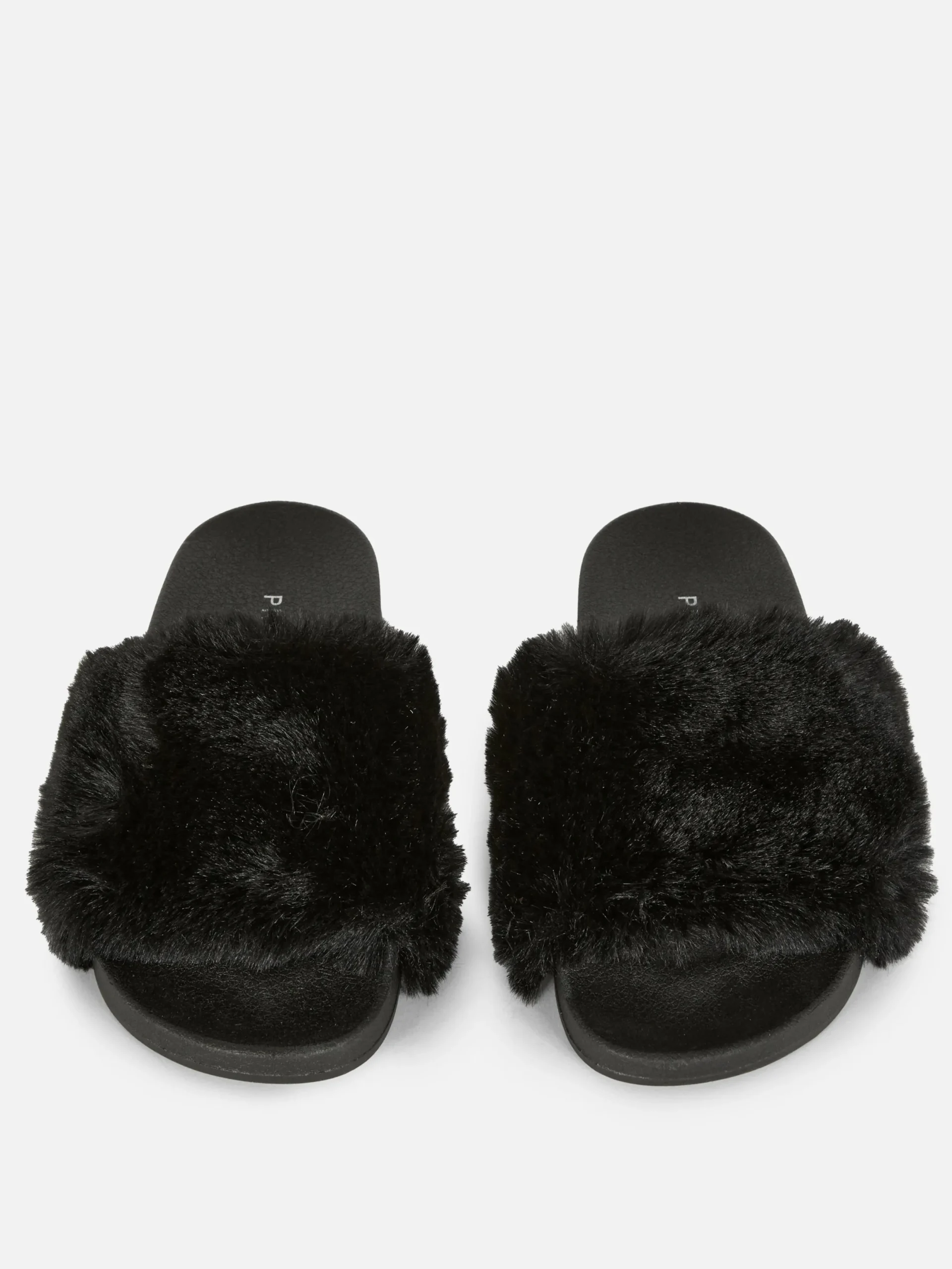 Flipflops Und Badesandalen|Primark Kunstfell-Badesandalen Schwarz