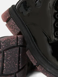 Stiefel Und Gummistiefel|Primark Kunstleder-Lackstiefel Mit Glitzersohle Schwarz