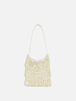 Taschen Und Portemonnaies|Primark Kunstperlenbesetzte Schultertasche Ecrufarben