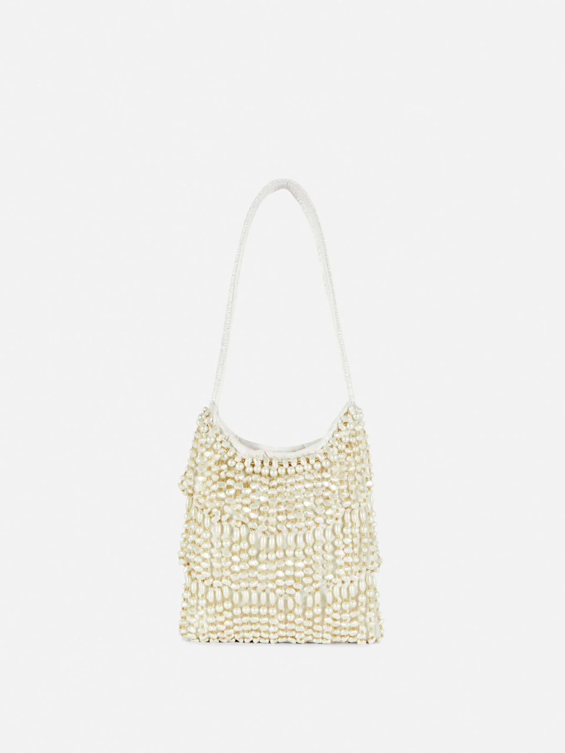 Taschen Und Portemonnaies|Primark Kunstperlenbesetzte Schultertasche Ecrufarben