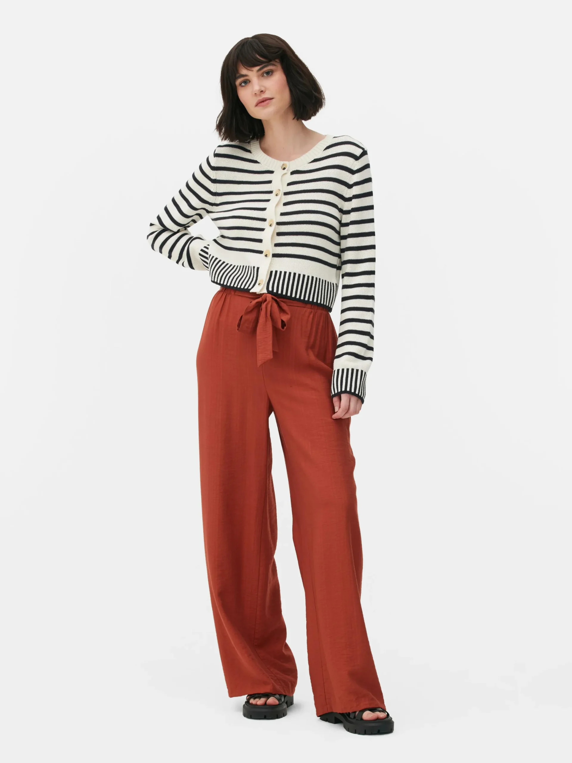 Pullover Und Cardigans|Primark Kurzer Cardigan Mit Streifen Schwarz/Weiß