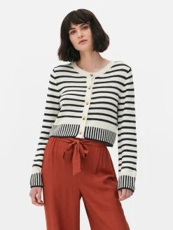 Pullover Und Cardigans|Primark Kurzer Cardigan Mit Streifen Schwarz/Weiß