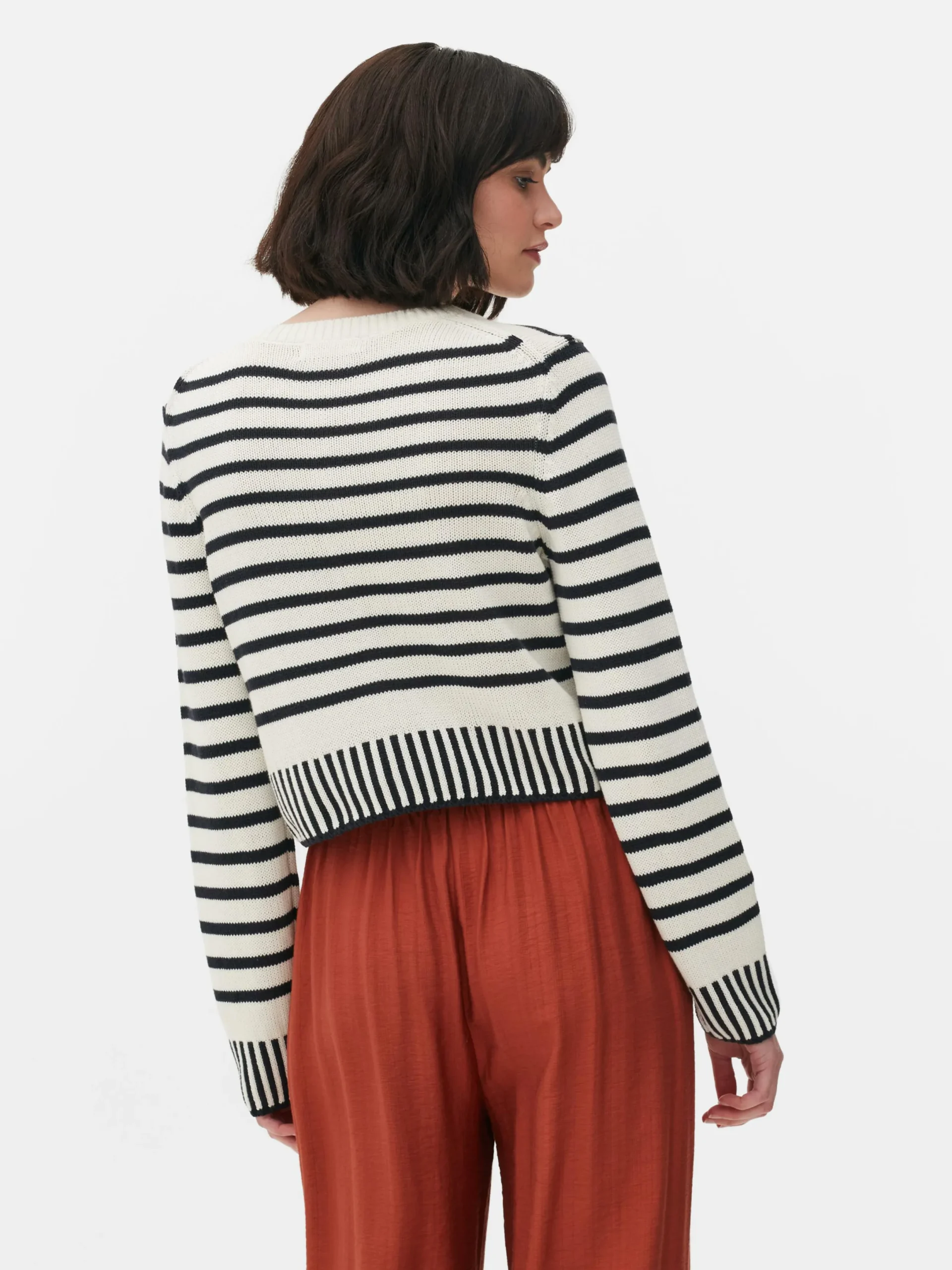 Pullover Und Cardigans|Primark Kurzer Cardigan Mit Streifen Schwarz/Weiß