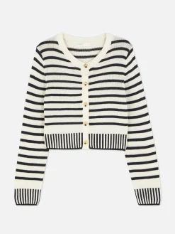 Pullover Und Cardigans|Primark Kurzer Cardigan Mit Streifen Schwarz/Weiß