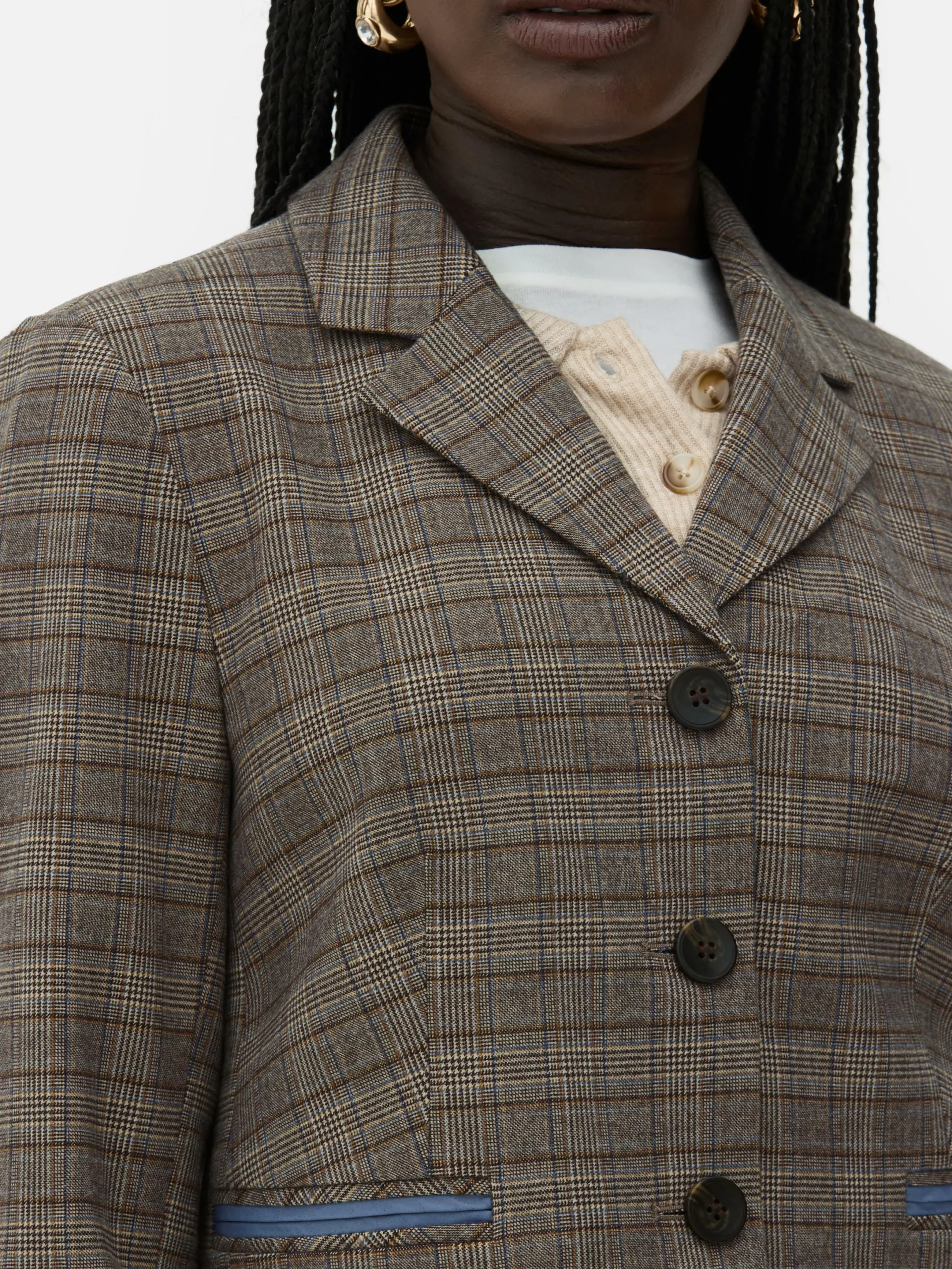 Blazer|Primark Kurzer „Rita Ora“ Blazer Mit Karomuster Multi