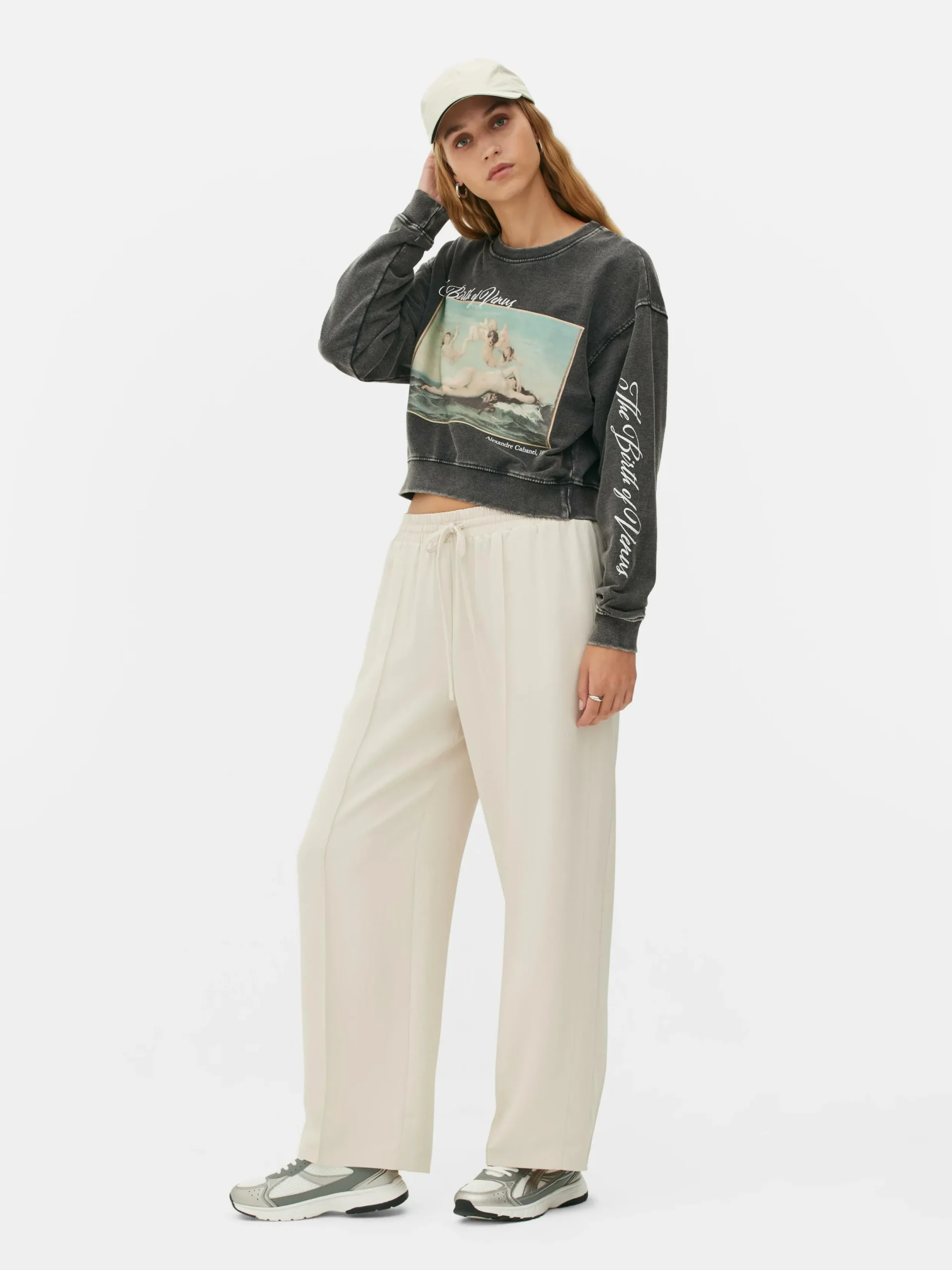 Hoodies Und Sweatshirts|Primark Kurzes „Alexandre Cabanel“ Sweatshirt Anthrazitfarben