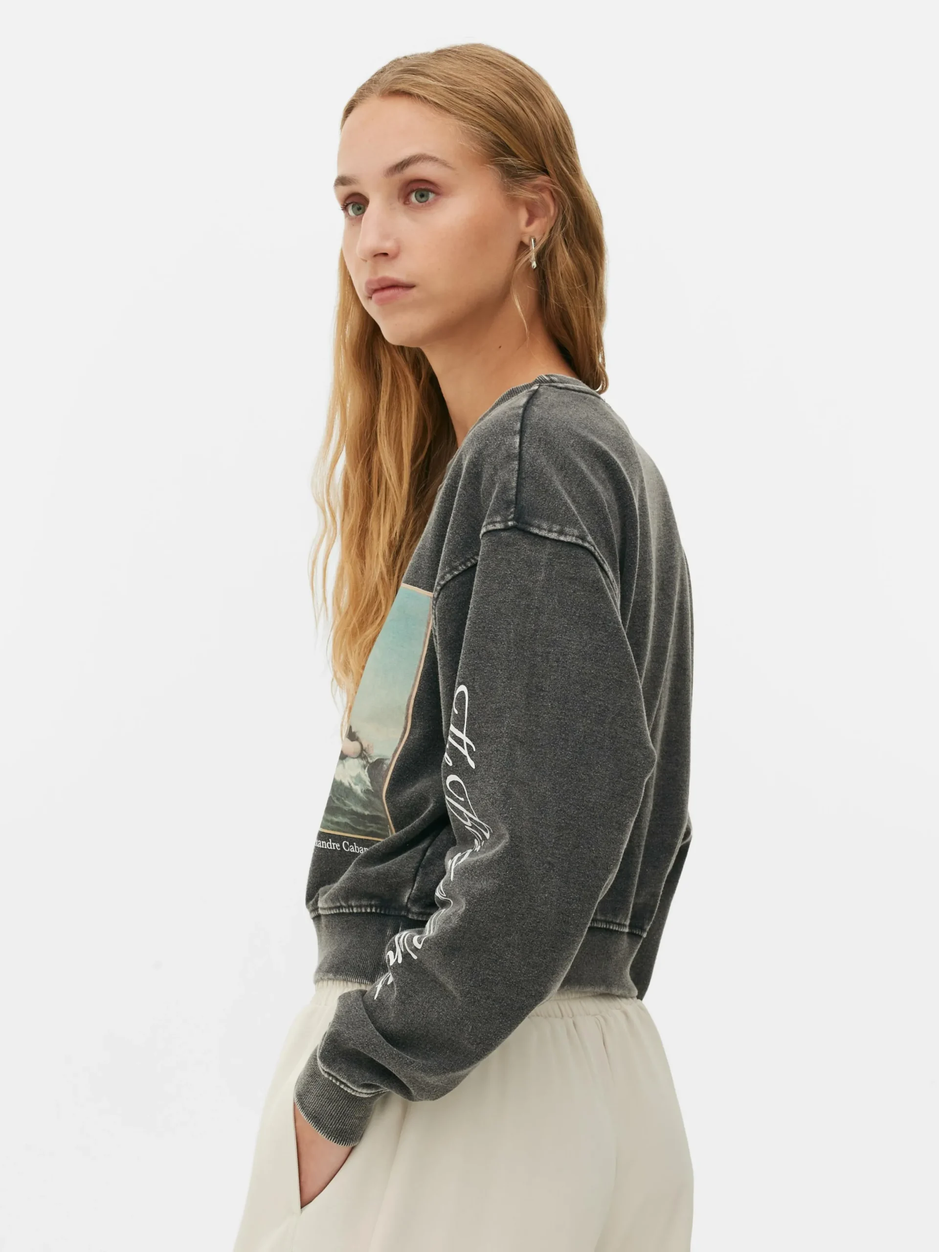Hoodies Und Sweatshirts|Primark Kurzes „Alexandre Cabanel“ Sweatshirt Anthrazitfarben