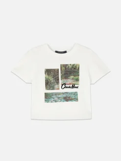 Tops Und T-Shirts|Primark Kurzes „Claude Monet“ T-Shirt Mit Grafik Elfenbeinfarben