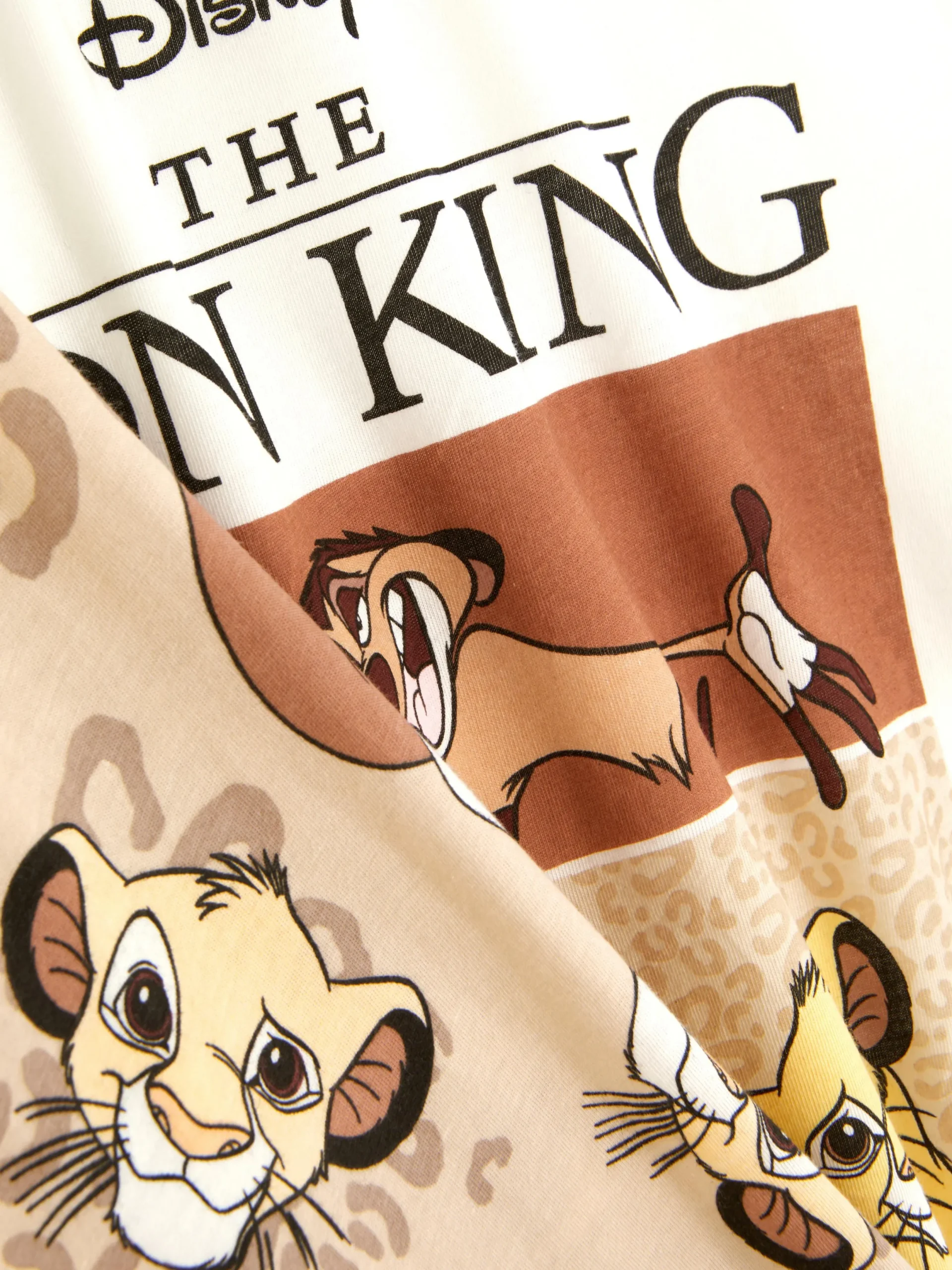 Schlafanzüge|Primark Kurzes „Disney Figuren“ Schlafanzug-Oberteil Hellbeige