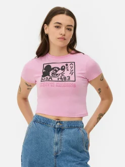 Tops Und T-Shirts|Primark Kurzes „Disney Micky Maus X Keith Haring“ T-Shirt Rosa