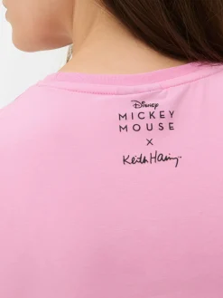 Tops Und T-Shirts|Primark Kurzes „Disney Micky Maus X Keith Haring“ T-Shirt Rosa