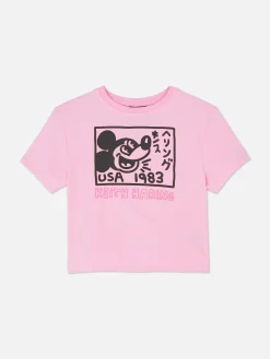 Tops Und T-Shirts|Primark Kurzes „Disney Micky Maus X Keith Haring“ T-Shirt Rosa