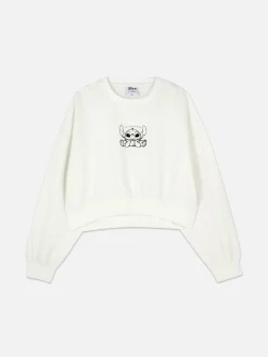 Hoodies Und Sweatshirts|Primark Kurzes „Disneys Stitch“ Sweatshirt Weiß