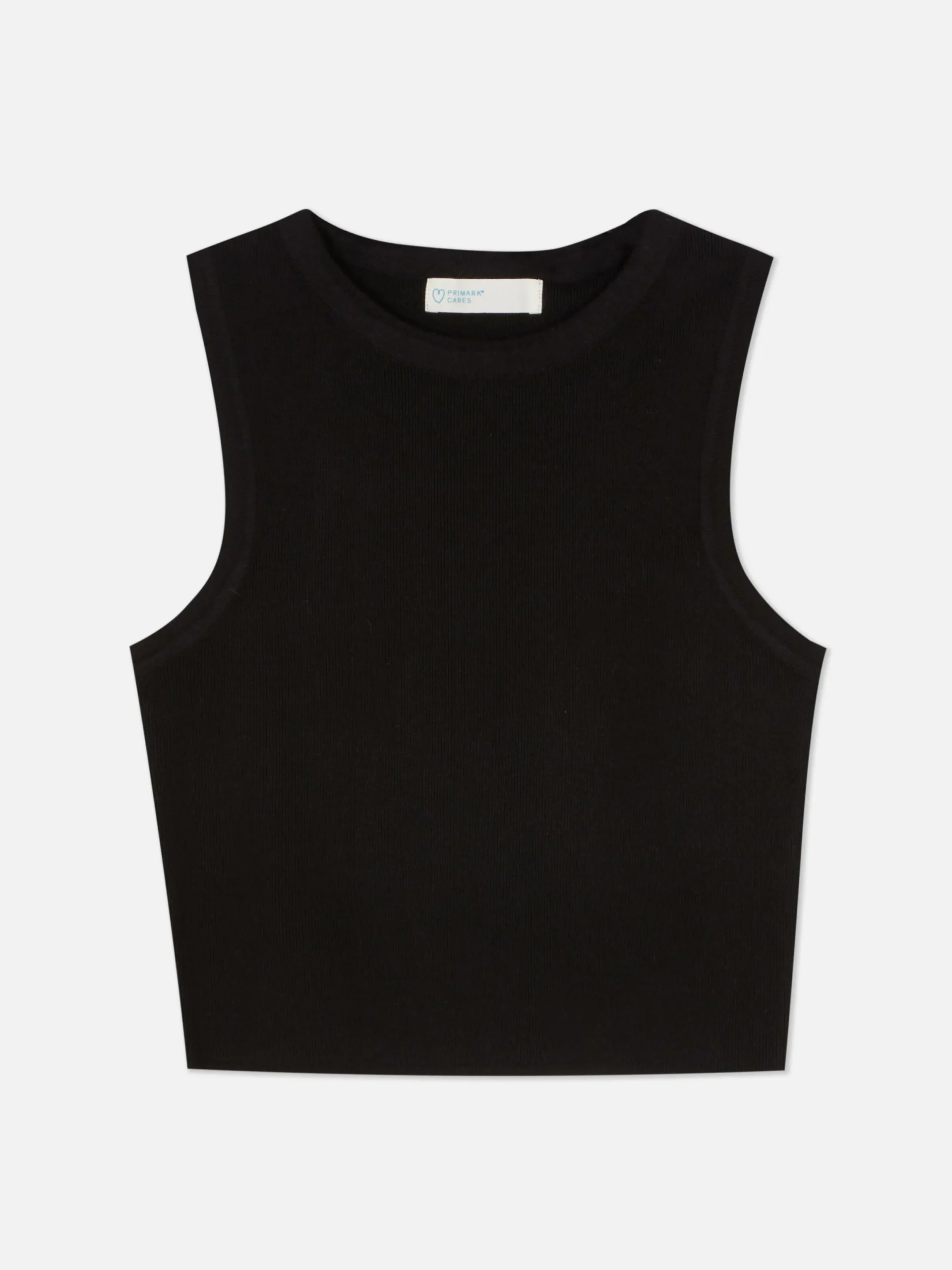 Tops Und T-Shirts|Primark Kurzes, Geripptes Tanktop Mit Rundhalsausschnitt Schwarz