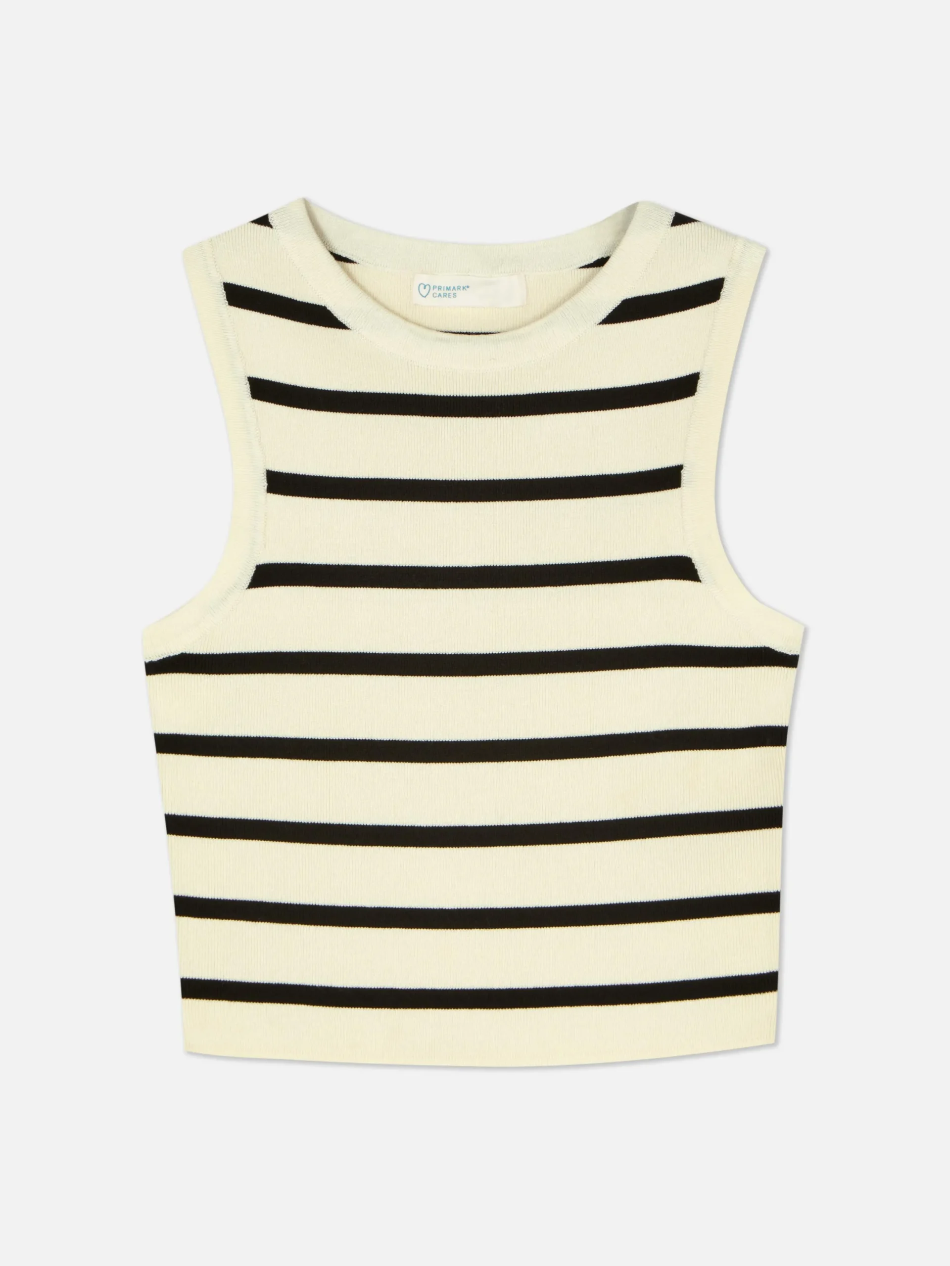 Tops Und T-Shirts|Primark Kurzes, Geripptes Tanktop Mit Rundhalsausschnitt Elfenbeinfarben