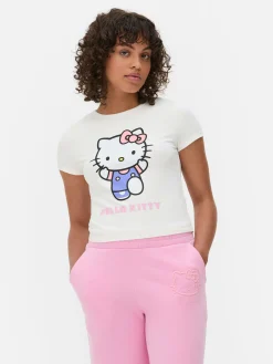 Tops Und T-Shirts|Primark Kurzes „Hello Kitty“ T-Shirt Mit Grafik Elfenbeinfarben