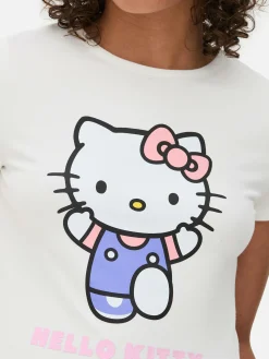 Tops Und T-Shirts|Primark Kurzes „Hello Kitty“ T-Shirt Mit Grafik Elfenbeinfarben