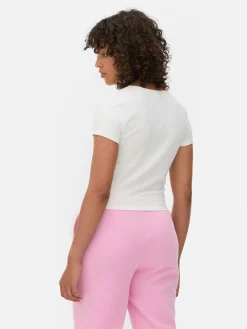 Tops Und T-Shirts|Primark Kurzes „Hello Kitty“ T-Shirt Mit Grafik Elfenbeinfarben