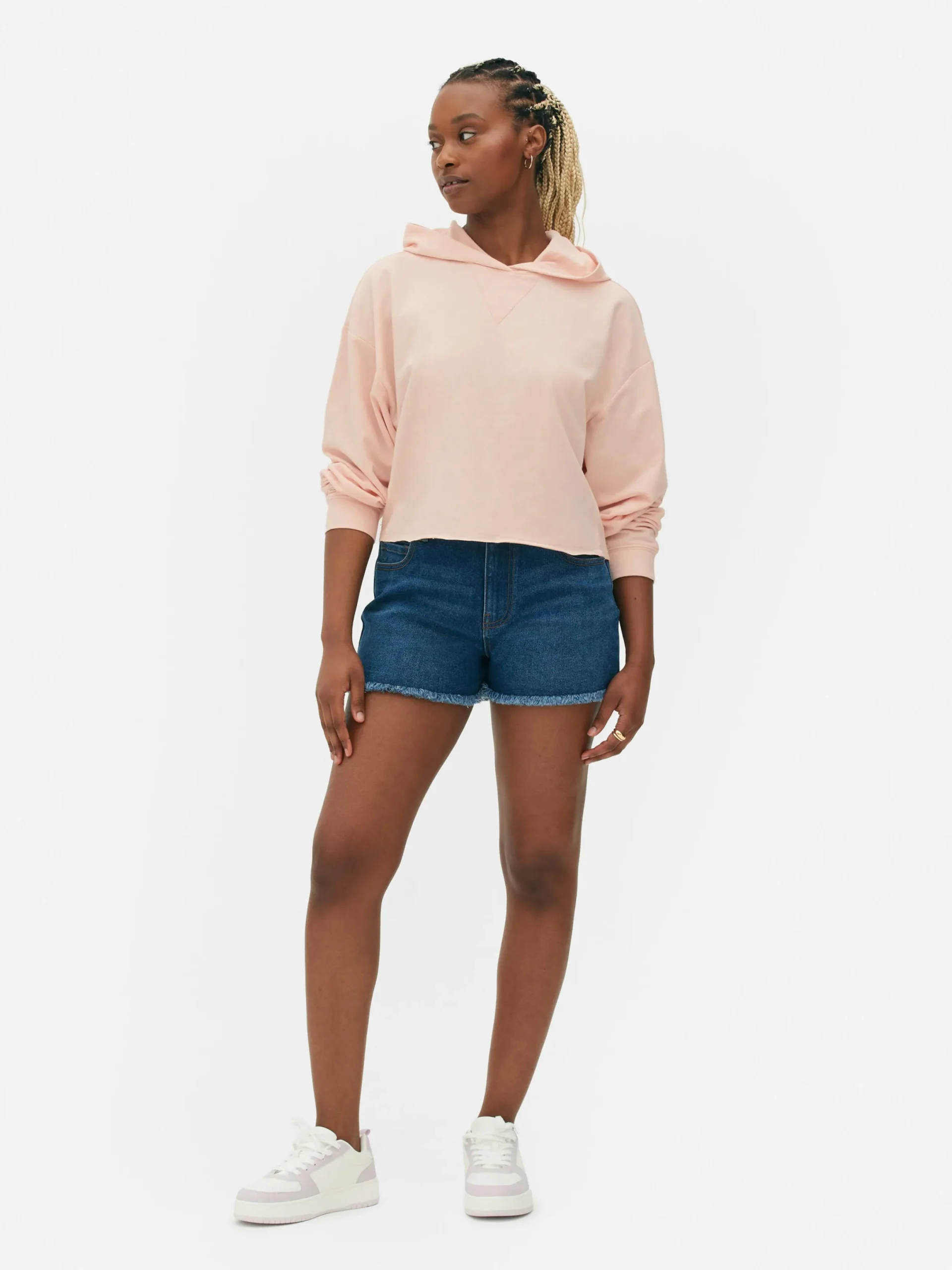 Hoodies Und Sweatshirts|Primark Kurzes Hoodie Mit Geradem Schnitt Hellrosa