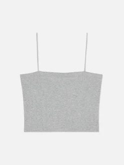 Tops Und T-Shirts|Primark Kurzes Jersey-Trägertop Zum Kombinieren Grau meliert