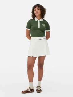 Tops Und T-Shirts|Primark Kurzes „Michigan State“ Poloshirt Grün