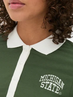 Tops Und T-Shirts|Primark Kurzes „Michigan State“ Poloshirt Grün