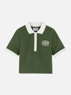 Tops Und T-Shirts|Primark Kurzes „Michigan State“ Poloshirt Grün