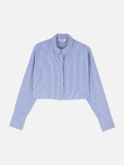 Blusen|Primark Kurzes „Rita Ora“ Hemd Mit Streifen Blau