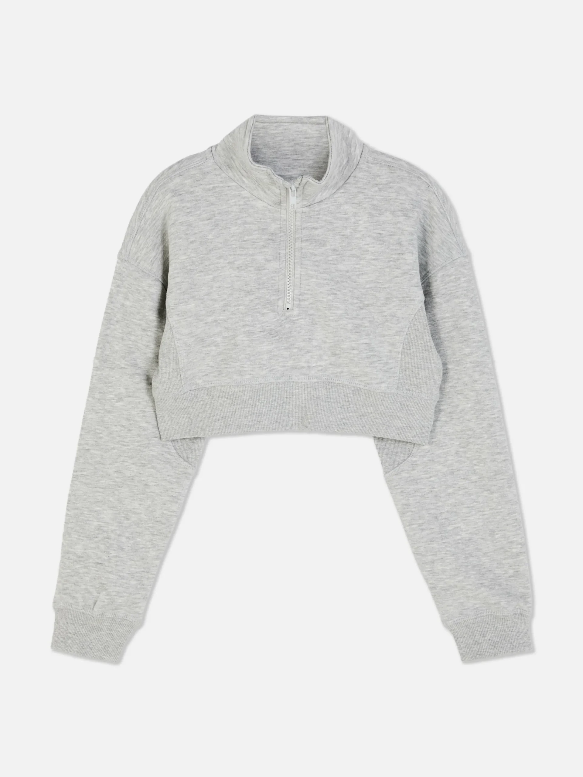 Hoodies Und Sweatshirts|Primark Kurzes Sweatshirt Mit Trichterkragen Grau meliert