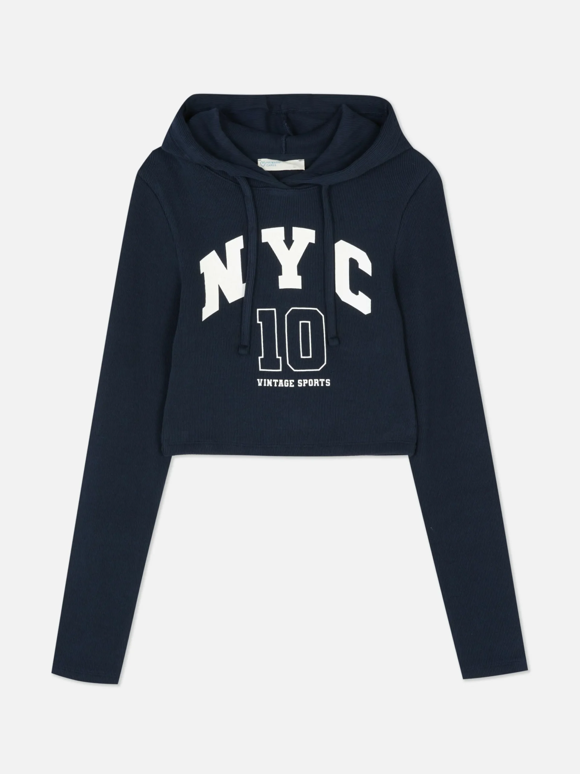 Tops Und T-Shirts|Primark Kurzes Top Mit Kapuze Und Grafik Marineblau