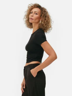 Tops Und T-Shirts|Primark Kurzes T-Shirt Schwarz