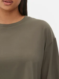 Tops Und T-Shirts|Primark Kurzes T-Shirt Mit Geradem Schnitt Khakifarben