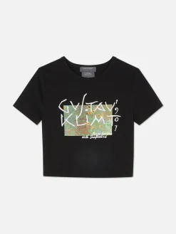 Tops Und T-Shirts|Primark Kurzes T-Shirt Von Gustav Klimt Schwarz