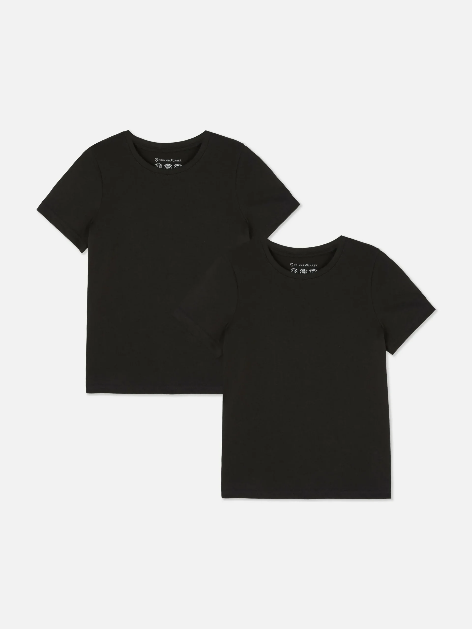 Tops Und T-Shirts|Primark Kurzärmelige T-Shirts, 2er-Pack Schwarz