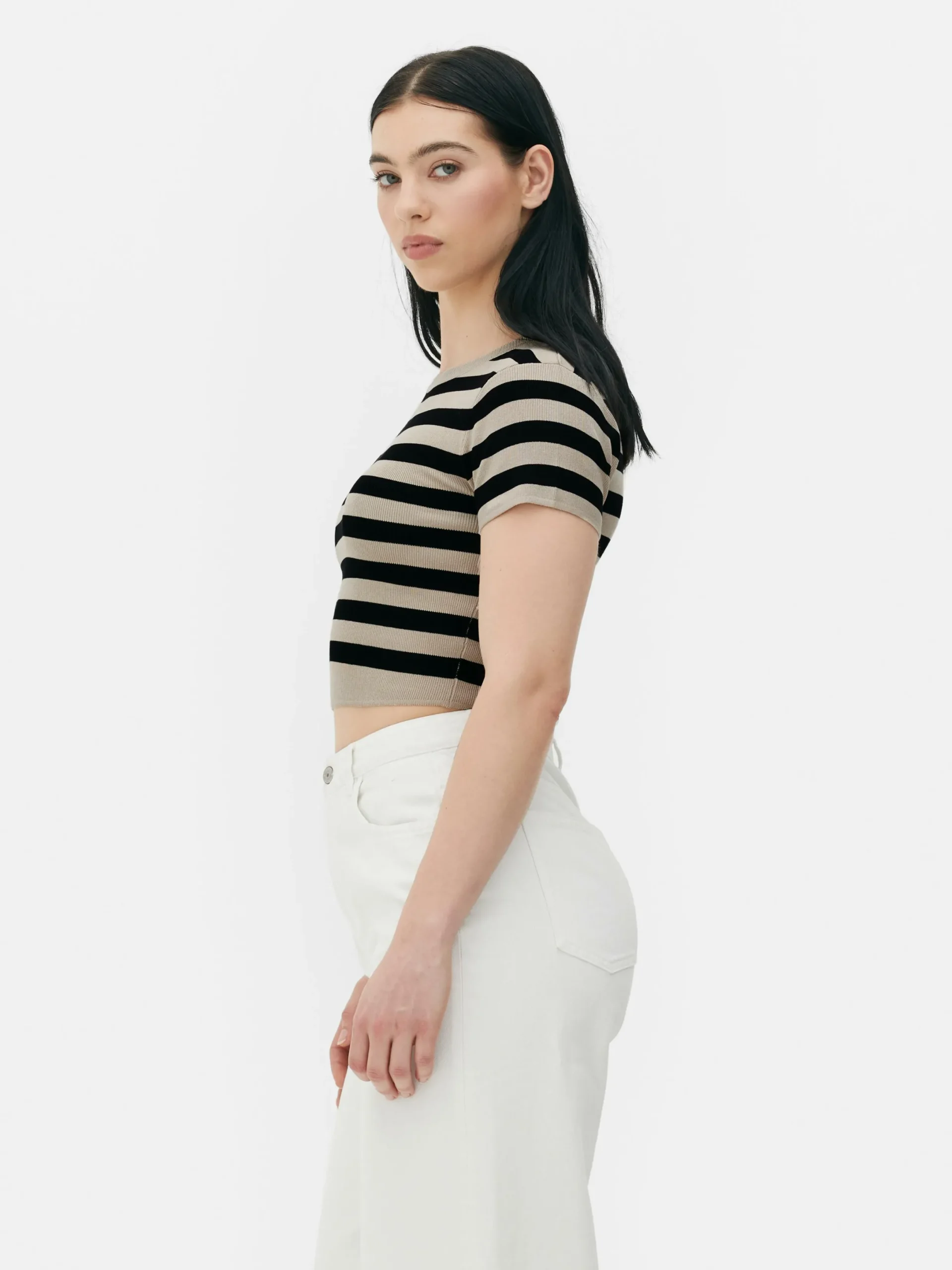 Pullover Und Cardigans|Primark Kurzärmeliger, Bauchfreier Pullover Naturfarben