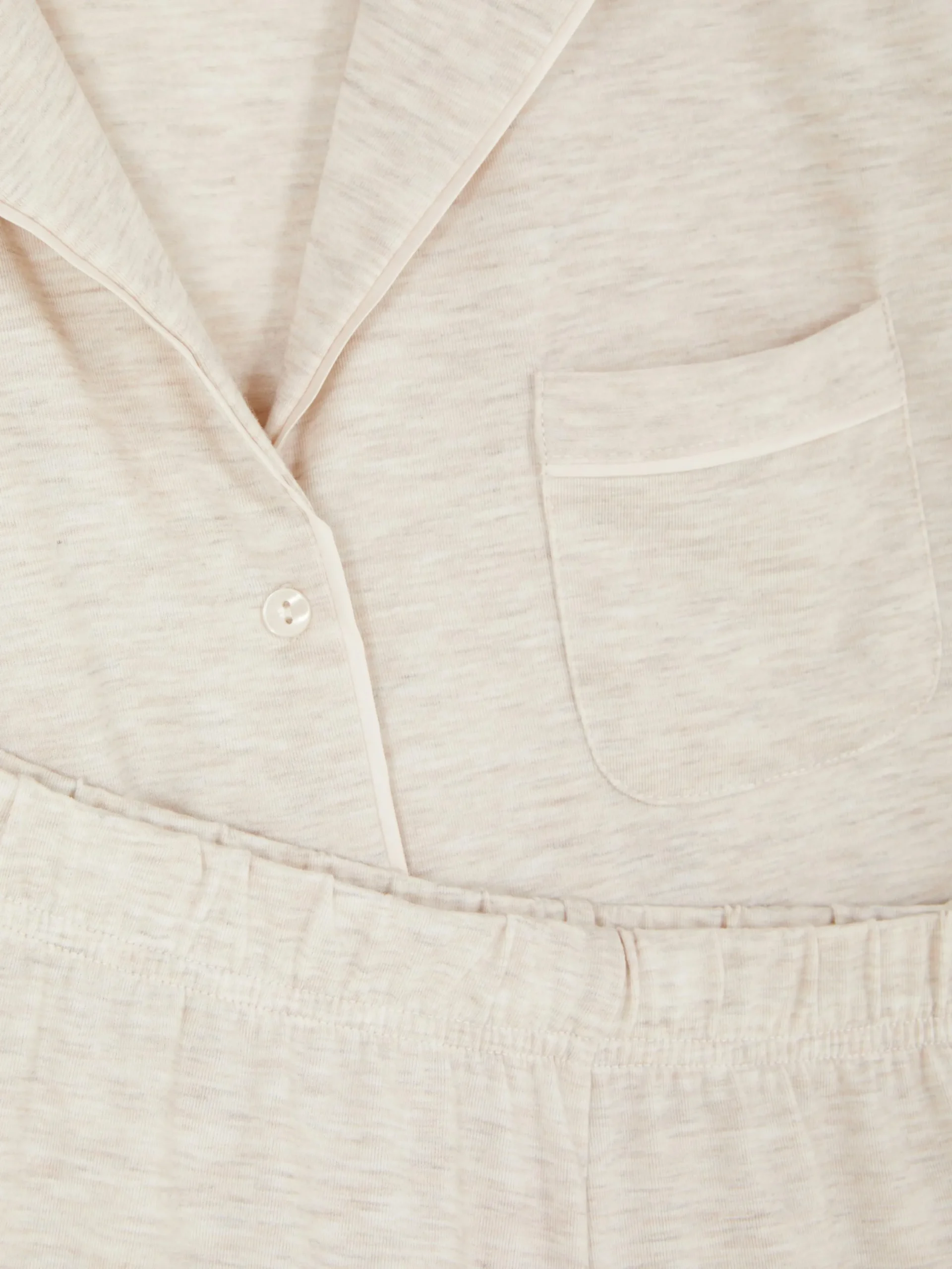 Schlafanzüge|Primark Kurzärmeliger Jersey-Schlafanzug Hellbeige