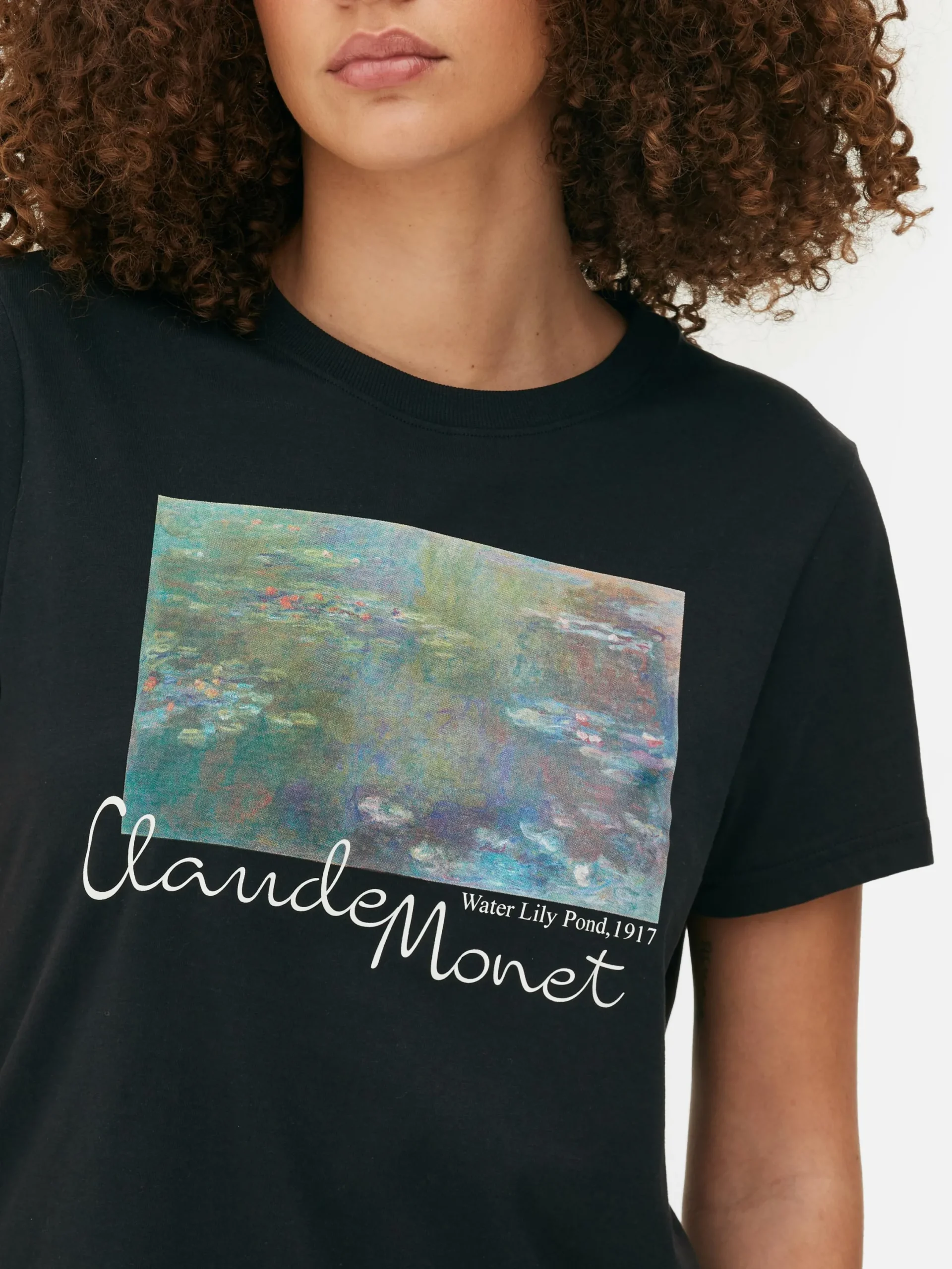 Tops Und T-Shirts|Primark Kurzärmeliges „Claude Monet“ T-Shirt Schwarz