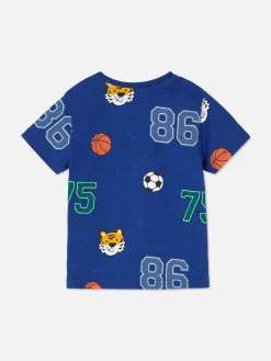Tops Und T-Shirts|Primark Kurzärmeliges Grafik-T-Shirt Blau