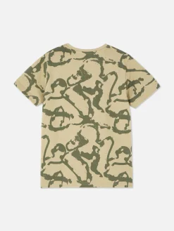 Tops Und T-Shirts|Primark Kurzärmeliges Grafik-T-Shirt Khakifarben