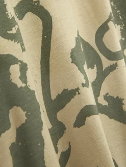 Tops Und T-Shirts|Primark Kurzärmeliges Grafik-T-Shirt Khakifarben